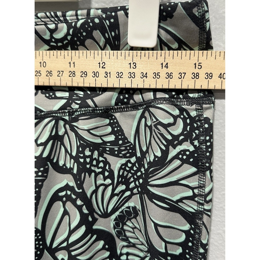 Danskin Now Fitted Active Leggings Women's Medium Gray Butterfly Print Workout - Picture 2 of 7